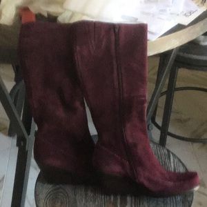 Dark Purple Suede Boots